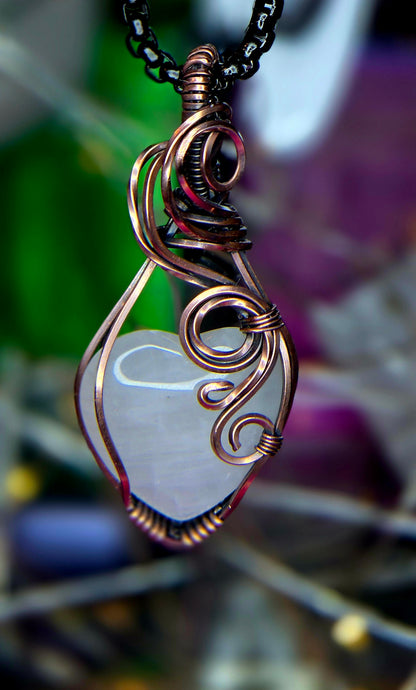Heart of Serenity – Hand-Wrapped Rose Quartz Pendant