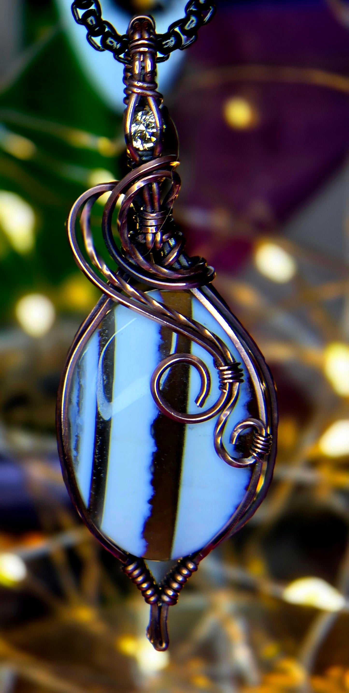 Golden Glow Owyhee Opal Pendant – Hand-Wrapped with Lemon Facet