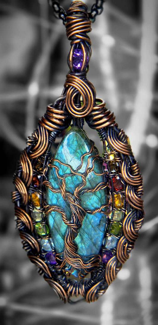 The Protector's Tree of Life – Multi-Gemstone Transformation Pendant