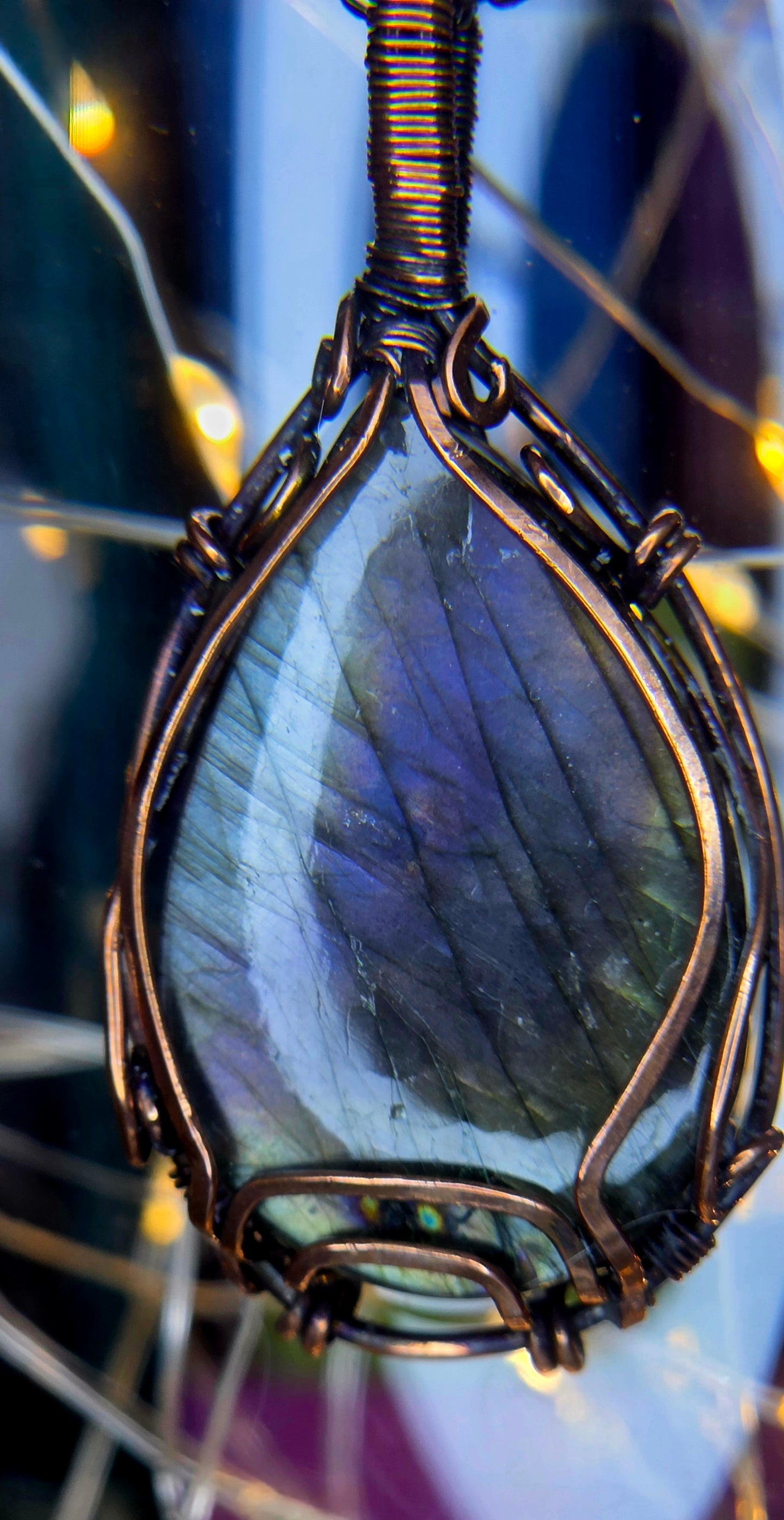 Did You Say Purple – Rare Purple Labradorite & Copper Pendant