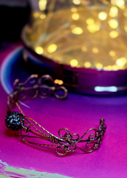 Ethereal Crown Copper Cuff – Hand-Wrapped Princess Bracelet