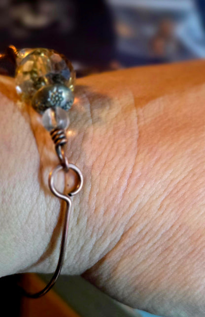 Solar Flare Bracelet – Golden Rutilated Quartz & Baltic Amber