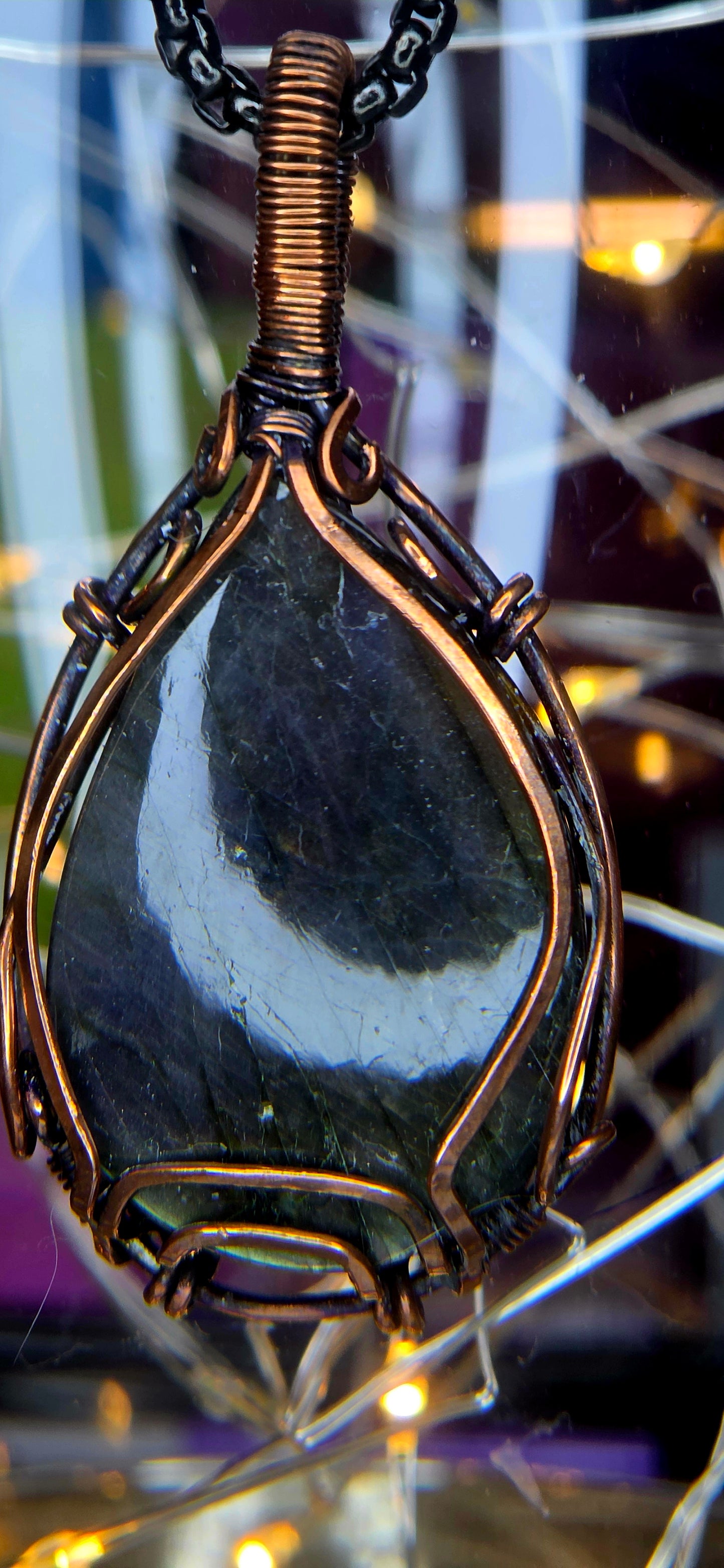 Did You Say Purple – Rare Purple Labradorite & Copper Pendant