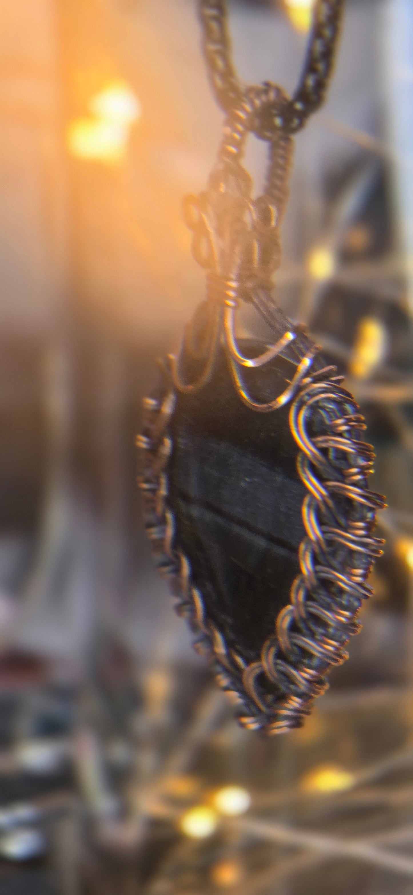 Blue Tiger's Eye – Hand-Woven Copper Art