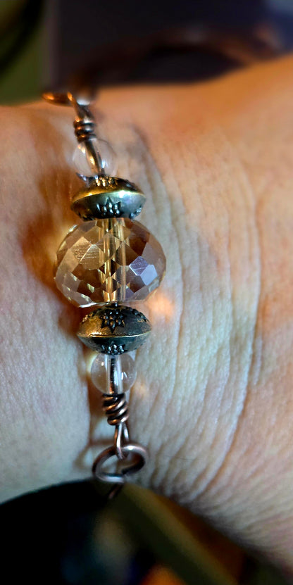 Solar Flare Bracelet – Golden Rutilated Quartz & Baltic Amber
