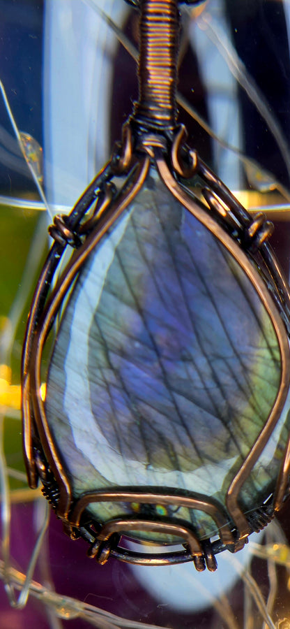 Did You Say Purple – Rare Purple Labradorite & Copper Pendant