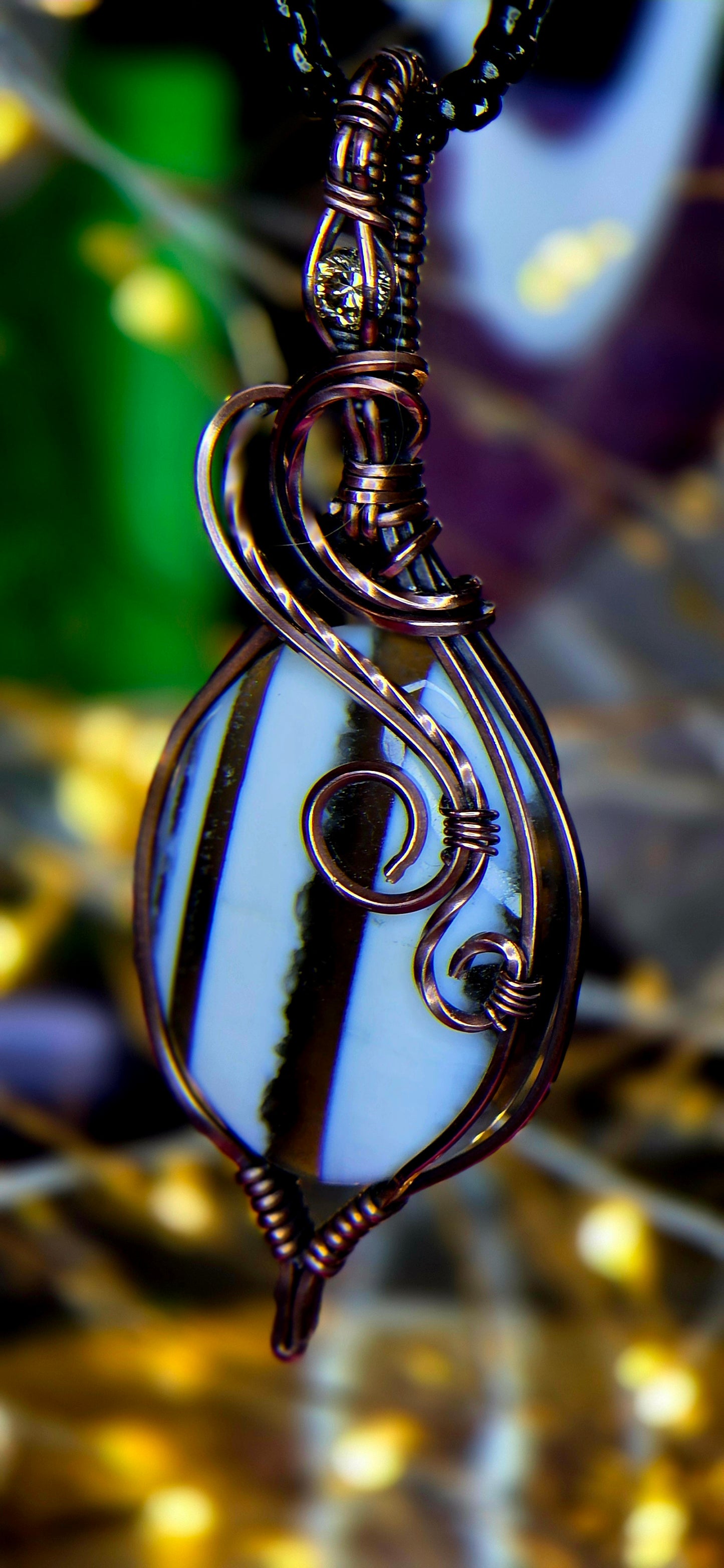 Golden Glow Owyhee Opal Pendant – Hand-Wrapped with Lemon Facet