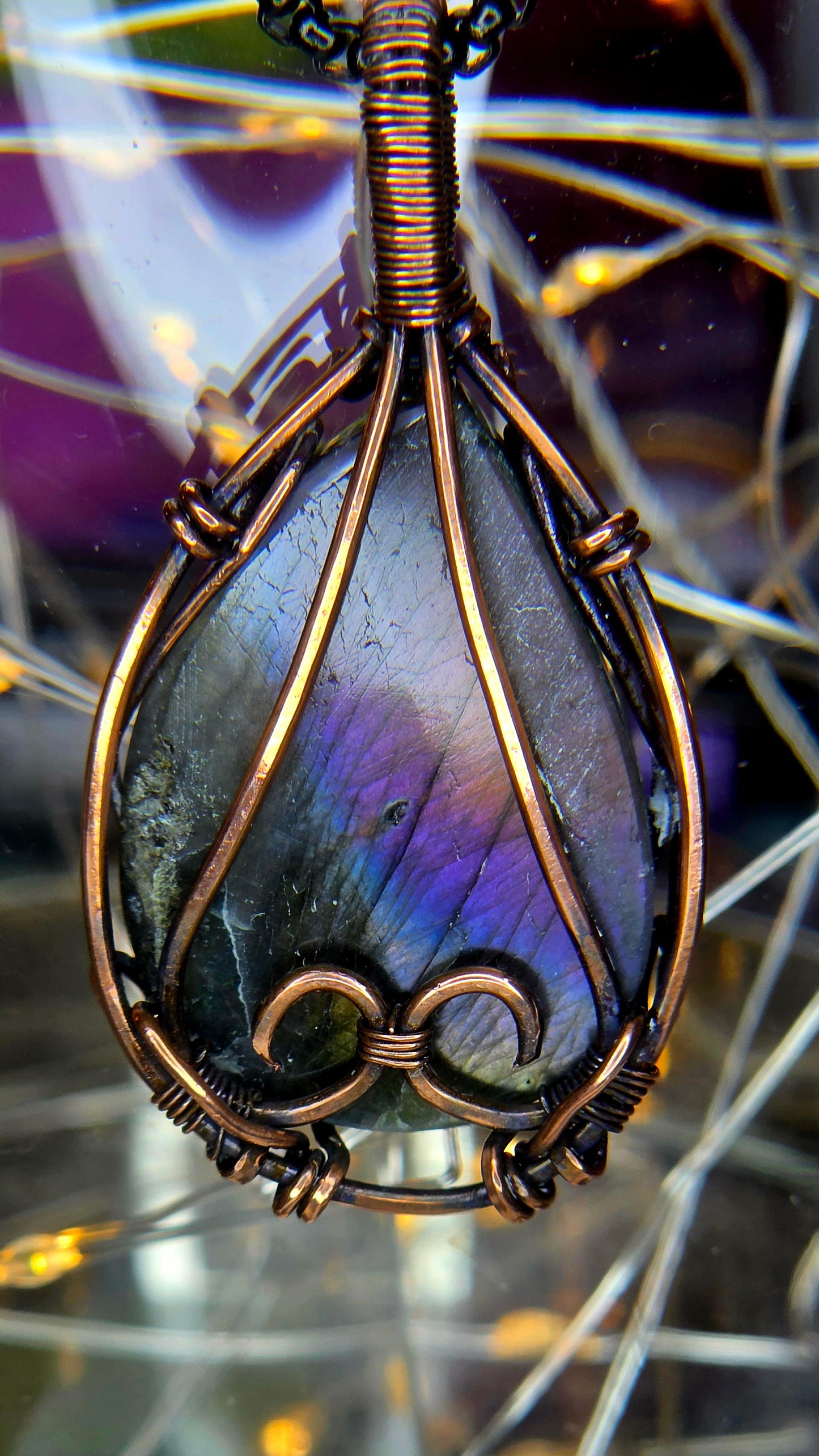 Did You Say Purple – Rare Purple Labradorite & Copper Pendant