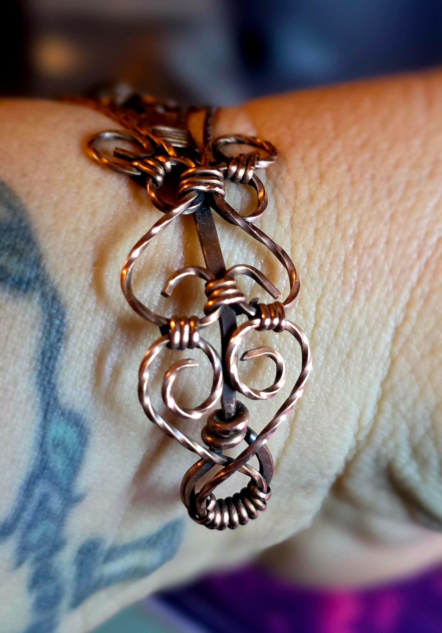 Ethereal Crown Copper Cuff – Hand-Wrapped Princess Bracelet