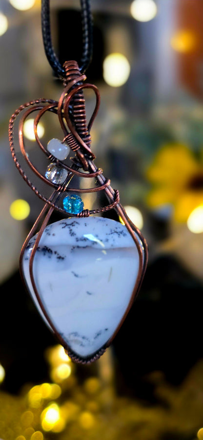 Lovely Tear– Handcrafted Howlite & Glass Bead Pendant