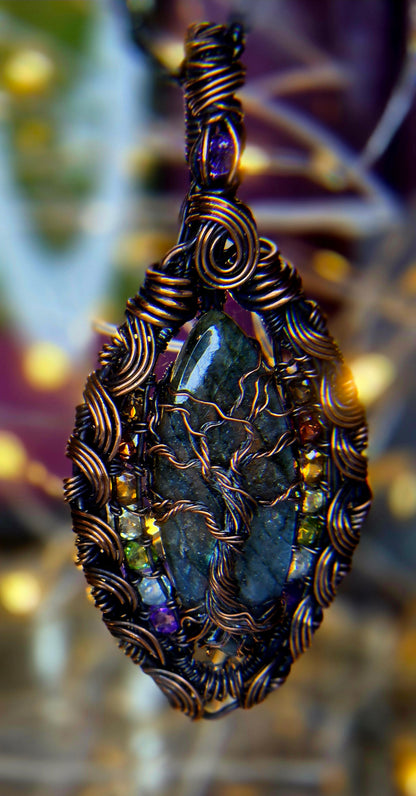 The Protector's Tree of Life – Multi-Gemstone Transformation Pendant