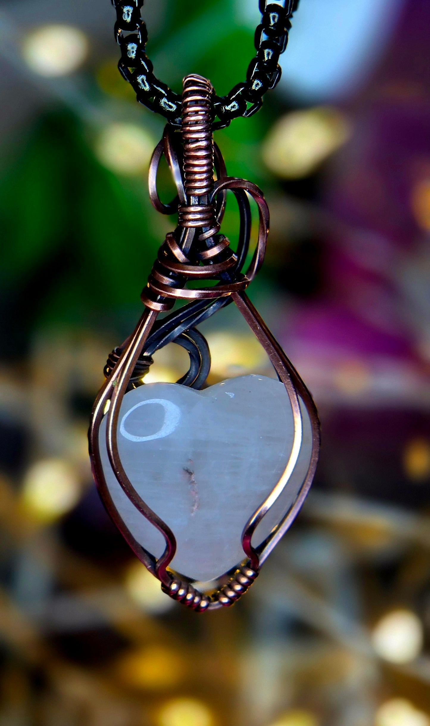 Heart of Serenity – Hand-Wrapped Rose Quartz Pendant