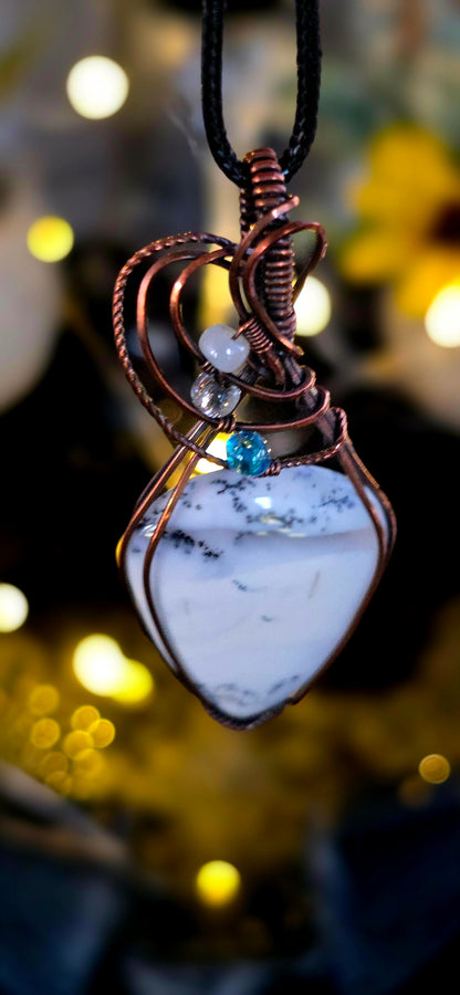 Lovely Tear– Handcrafted Howlite & Glass Bead Pendant