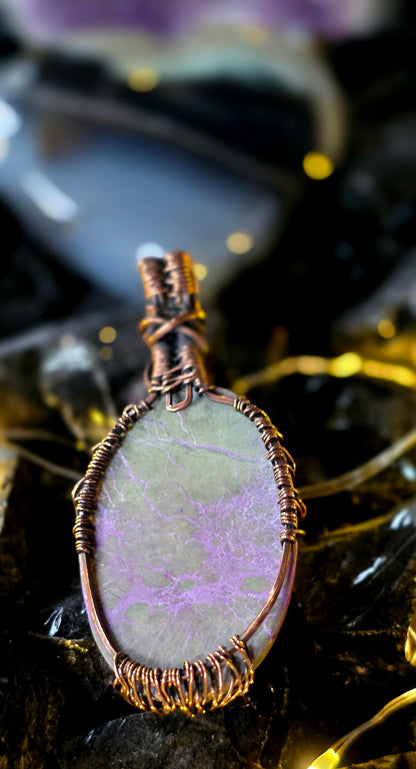 Tree Of Life– Rare Atlantisite & Citrine Copper Wire Wrap