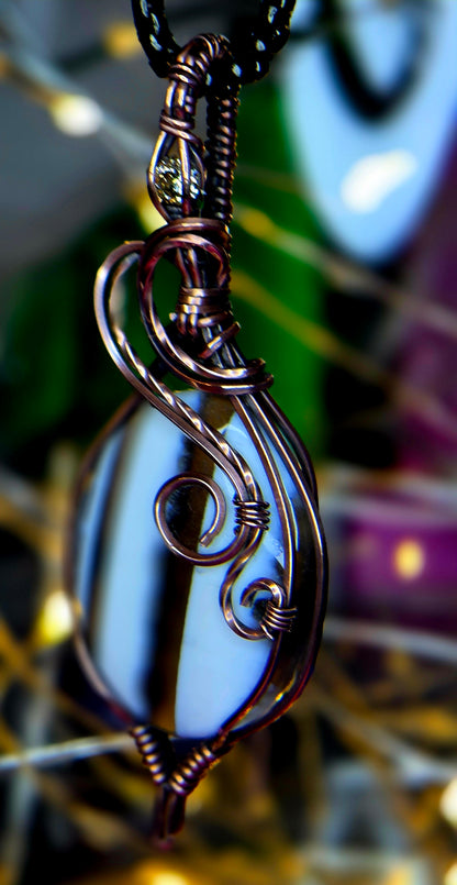Golden Glow Owyhee Opal Pendant – Hand-Wrapped with Lemon Facet
