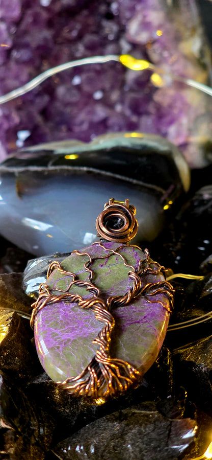 Tree Of Life– Rare Atlantisite & Citrine Copper Wire Wrap