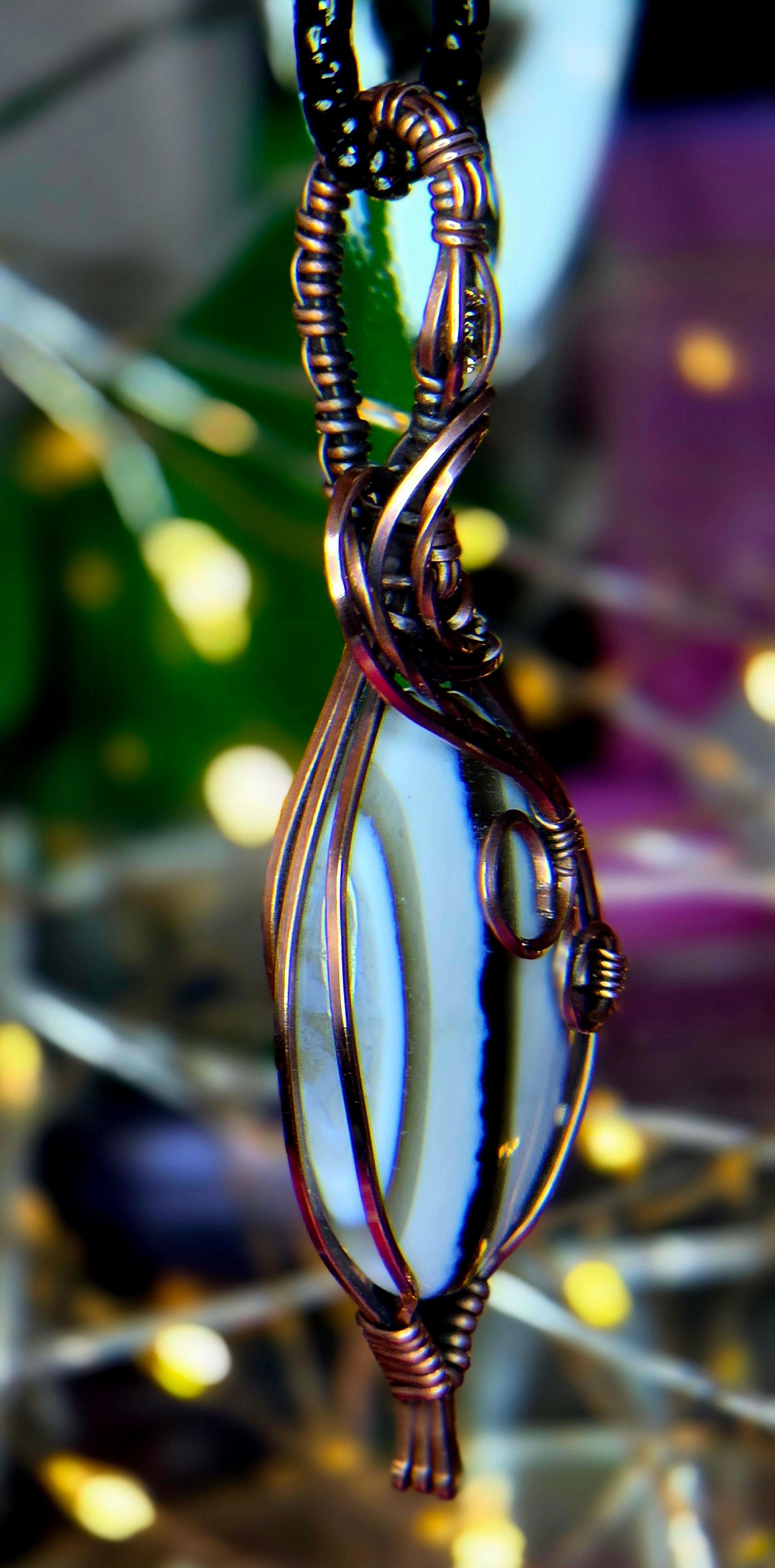 Golden Glow Owyhee Opal Pendant – Hand-Wrapped with Lemon Facet