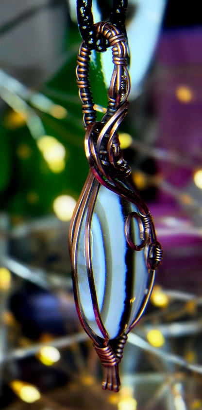 Golden Glow Owyhee Opal Pendant – Hand-Wrapped with Lemon Facet