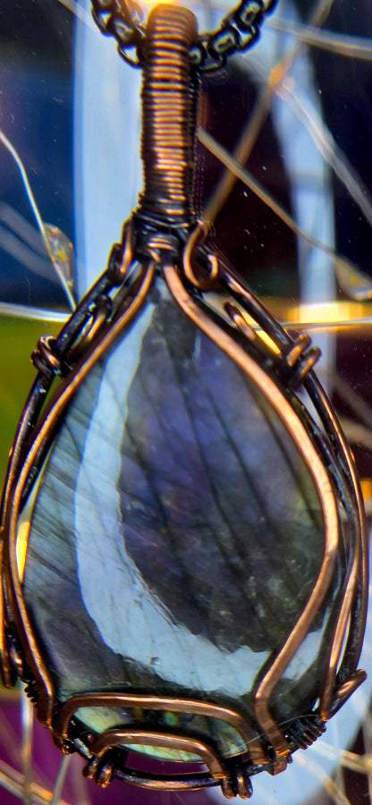 Did You Say Purple – Rare Purple Labradorite & Copper Pendant