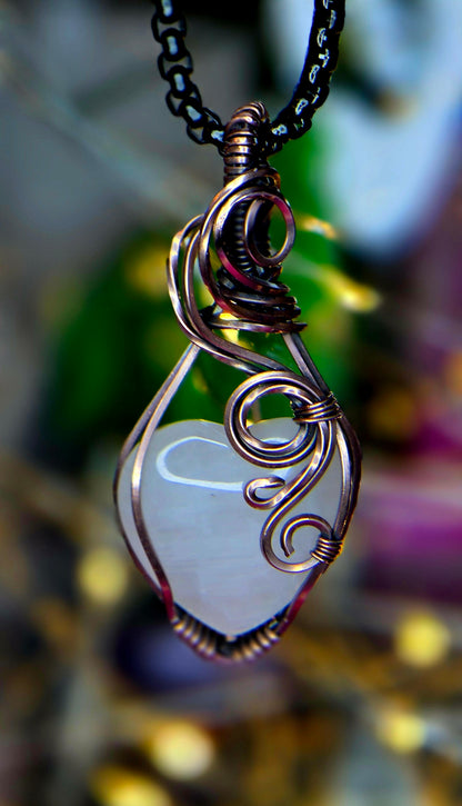 Heart of Serenity – Hand-Wrapped Rose Quartz Pendant
