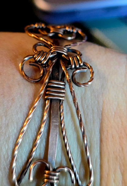 Ethereal Crown Copper Cuff – Hand-Wrapped Princess Bracelet