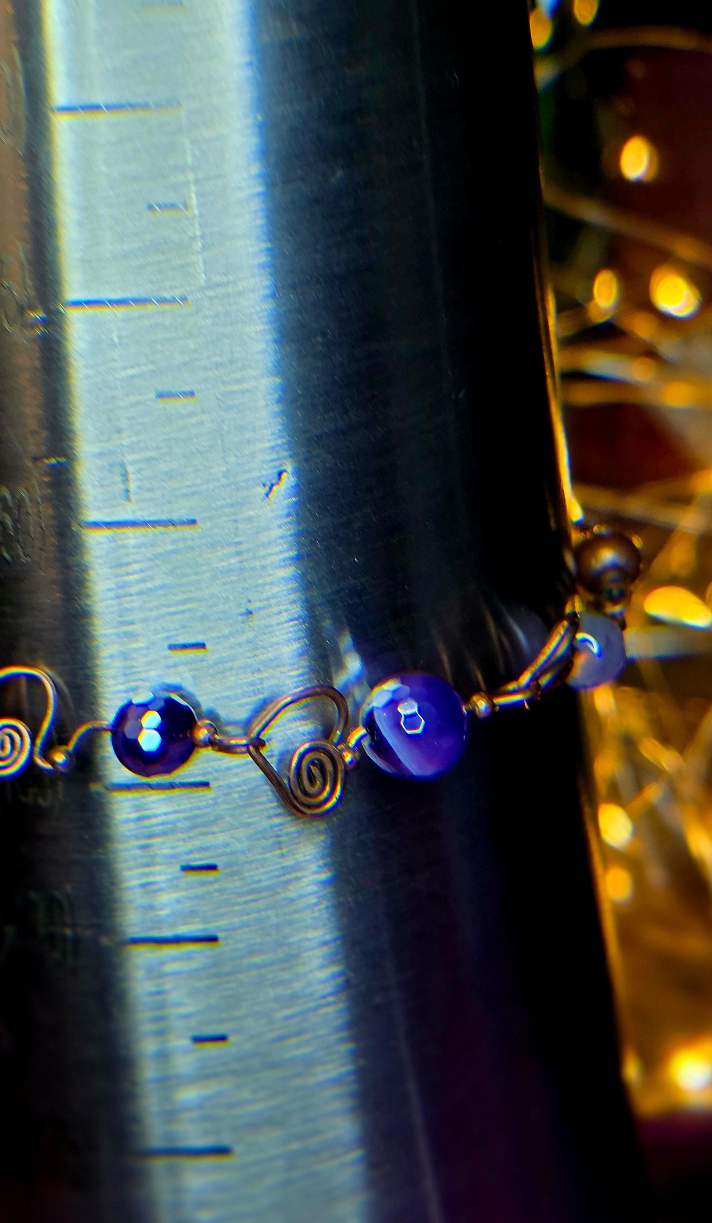 Mystic Kaleidoscope Bracelet – Purple & Rainbow Agate with Copper Accents