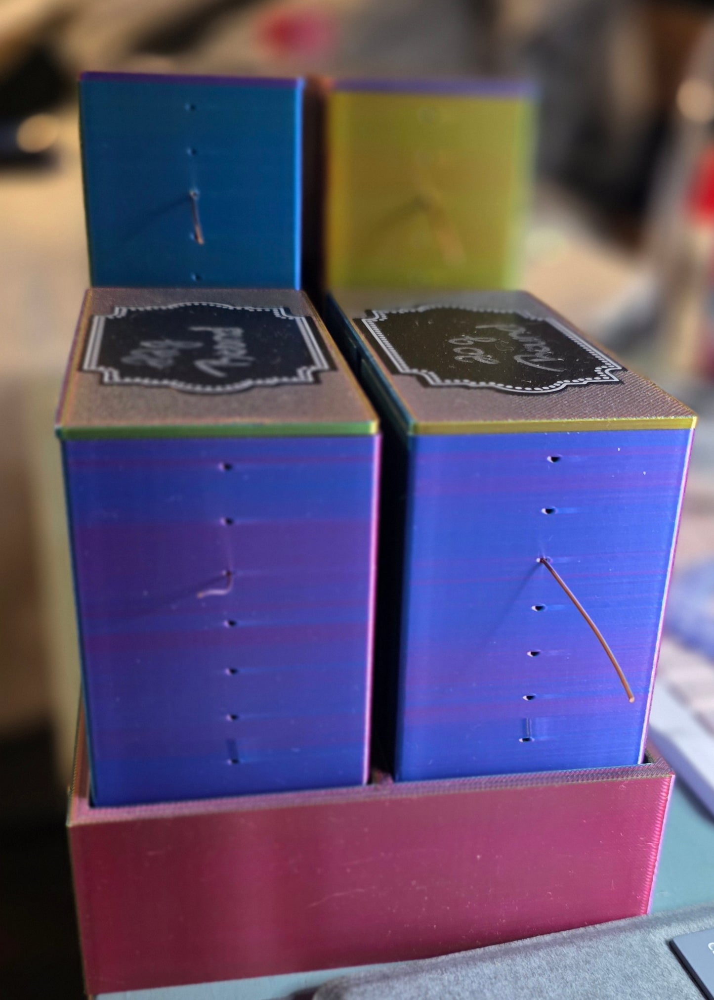 3D Printed Wire Spool Organizer (4 Pack w/ Tray)