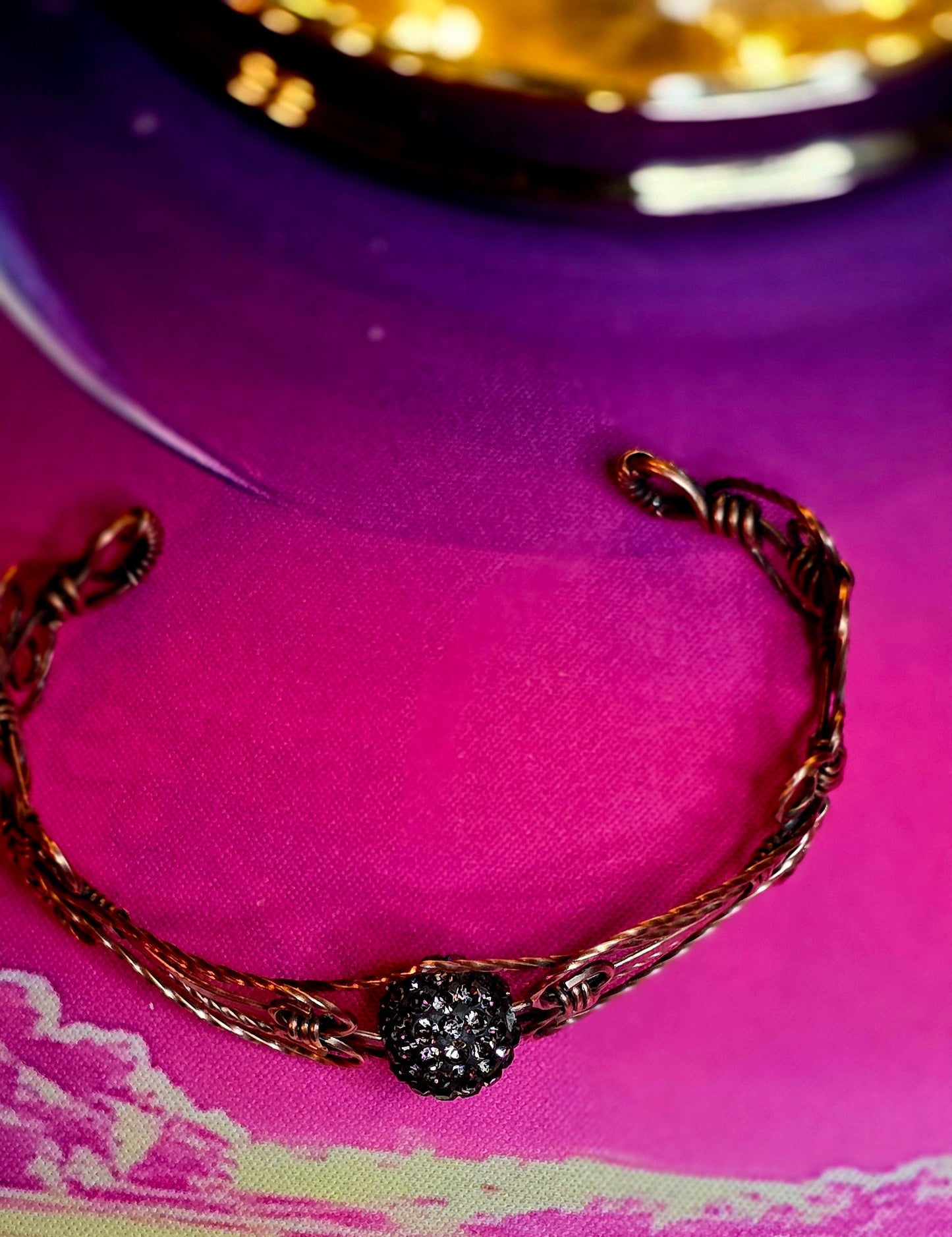 Ethereal Crown Copper Cuff – Hand-Wrapped Princess Bracelet