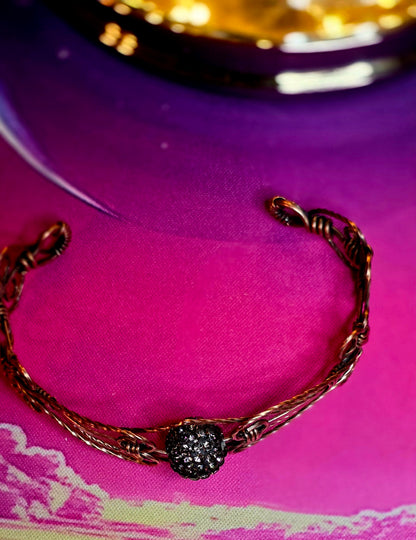 Ethereal Crown Copper Cuff – Hand-Wrapped Princess Bracelet