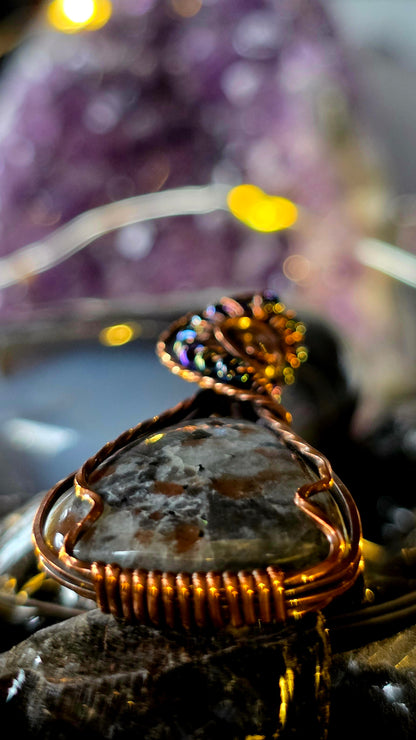 Simply Elegance – Glowing Yooperlight & Rainbow Bead Pendant