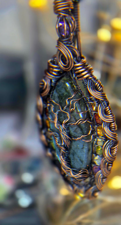 The Protector's Tree of Life – Multi-Gemstone Transformation Pendant